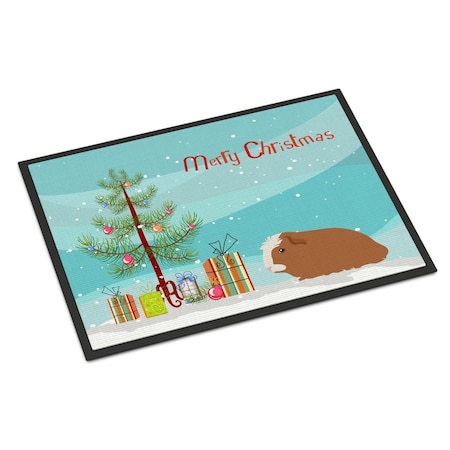 Carolines Treasures 24 x 36 in. Crested Guinea Pig Merry Christmas Indoor or Outdoor Mat CK4440JMAT